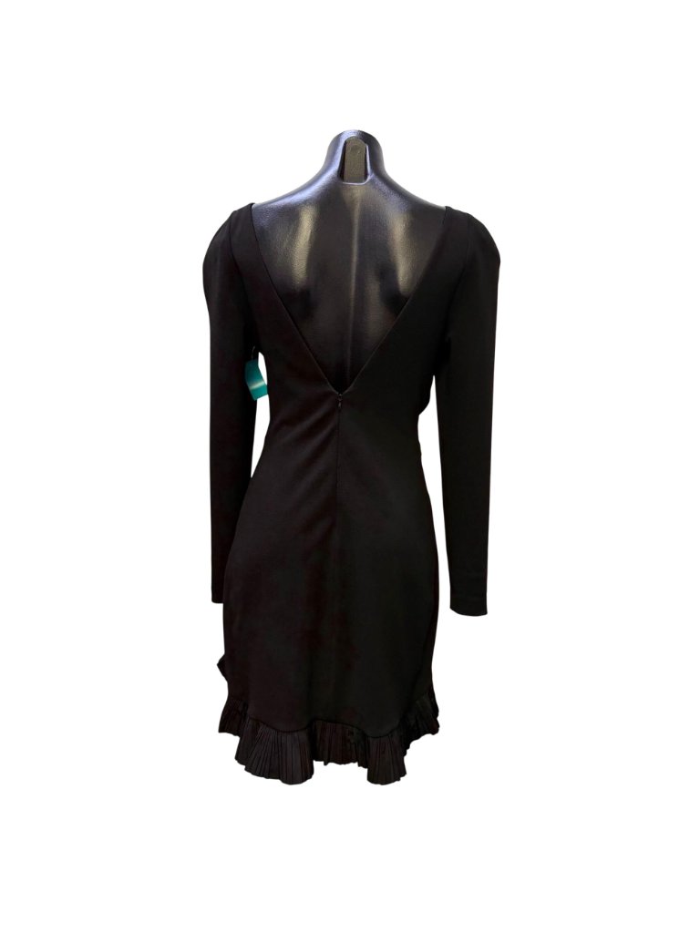 Nwt One33 Social Black Long Sleeve Ruffle Wrap Dress Size 4 — image 2 of 5